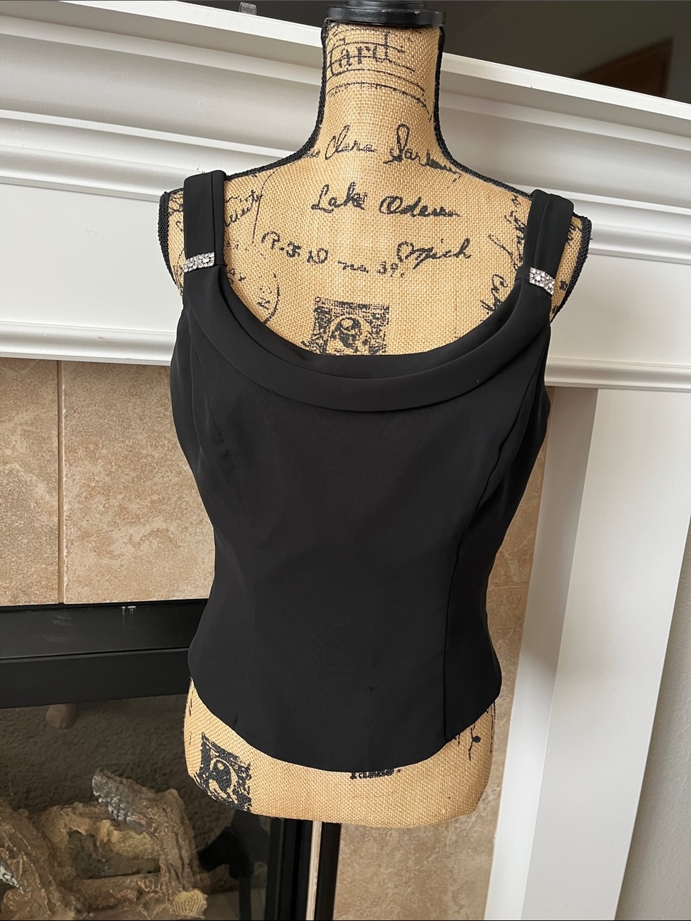 Classic Black Rhinestone-Accent Women’s Top